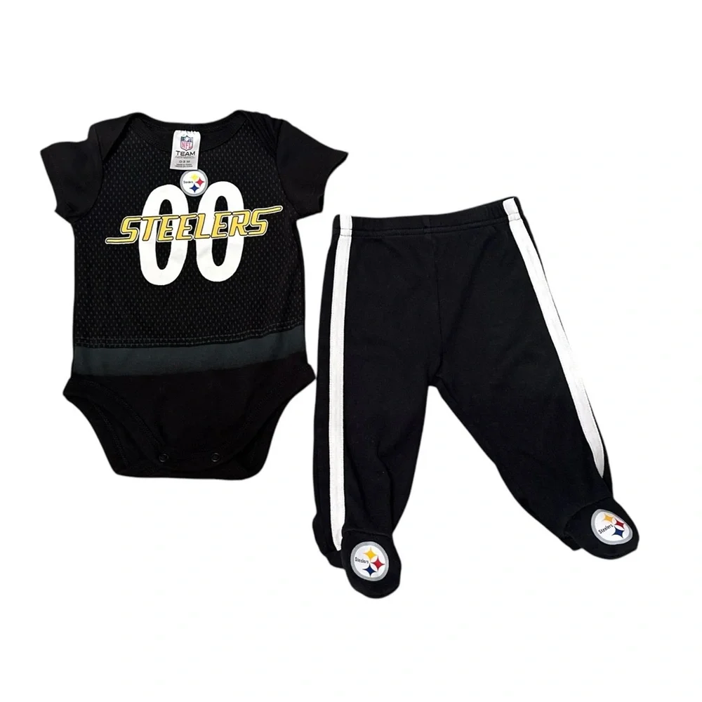 Pittsburgh Steelers Six Piece Baby Bundle 0-3 Months, EUC - Picture 2 of 16